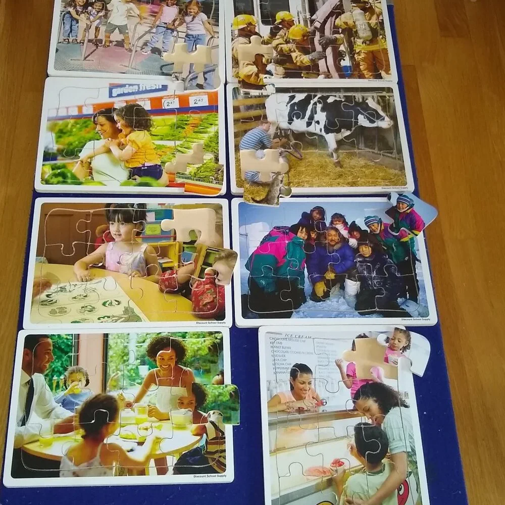 Wooden Multicultural puzzles discount school supply x 8 used